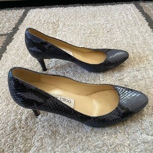 Jimmy Choo made in Italy leather upper heeled sandals women’s size 7.5